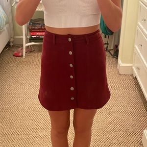 Forever 21 faux suede button down skirt